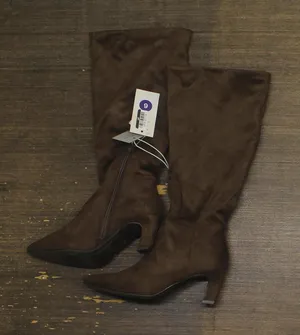 A New Day Womens Raye Tall Dress Boots 88375198 Dark Brown 6M thumbnail 1