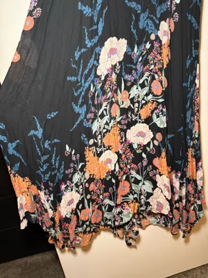 Free People Black/Blue Multi Floral Maxi Halter Dress Women’s XS thumbnail 2