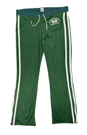 Abercrombie & Fitch A&F Vintage 2000s 90s Y2K Nylon Track Pants Green Medium thumbnail 1
