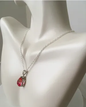 Pink Teardrop Necklace thumbnail 2