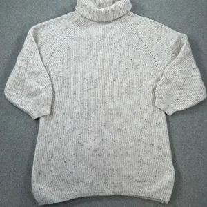 Blu Pepper Tunic Sweater Dress Women's Large Turtleneck Chunky Cream Knit thumbnail 1