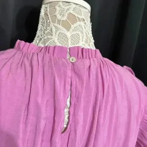Women’s Pink Ruffle Short Sleeve Blouse thumbnail 4