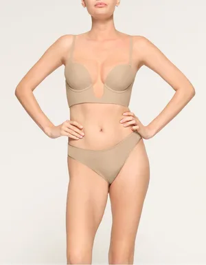 Nwt Skims Shapewear Deep Plunge Strapless Bra Clay S thumbnail 1