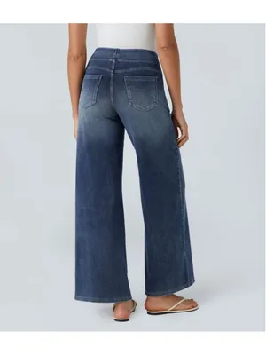 Halara Flex™ High Waisted Pockets Baggy Wide Leg Washed Casual Jeans Size XL NWT thumbnail 8