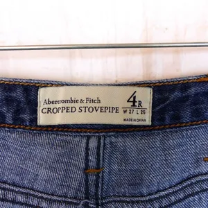 Abercrombie & Fitch Cropped Stovepipe Jean Women 4R X 24.5 Blue Wide Leg Raw Hem thumbnail 8