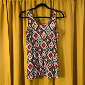 No Boundaries Geometric Print Stretch Tank Top thumbnail 2
