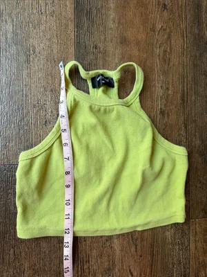 White Fox Boutique Lime Racerback Ribbed Crop Top thumbnail 5