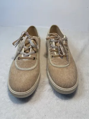 Toms Corduroy Carmel lace up sneaker womens 8 thumbnail 2