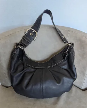 Coach Black Soho Hobo Shoulder Bag Leather thumbnail 1
