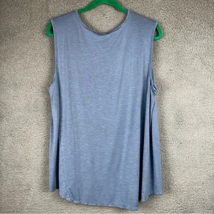 Style and Co Top Womens Blue 2X Sleeveless Embroidered Rayon Blouse thumbnail 4