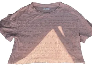Madewell Womens Top Size M Light Pink Short Sleeve Textured Pattern Casual‎ Chic thumbnail 1