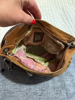 The Sak Brown & Gray Two-Tone Leather Shoulder Bag thumbnail 6