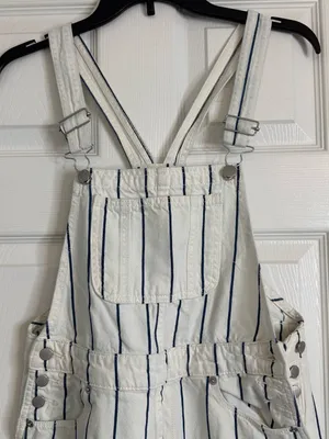 Universal Thread White Overalls with Blue Pinstripes Women’s Size XS (0) thumbnail 13