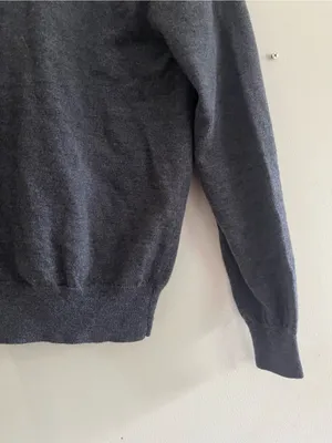 Vintage Gray Wool Turtleneck Knit Sweater Small Quiet Luxury Minimalist Capsule thumbnail 3