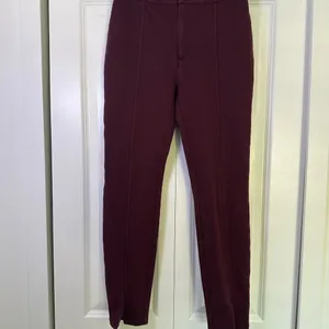Anthropologie Maeve Burgundy Ribbed cigarette pants Leggings Size 2 thumbnail 2