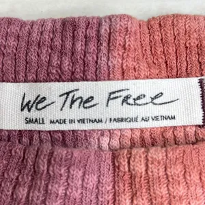 We The Free Free People Colorblock Thermal Waffle Knit Top Plum Coral Small thumbnail 2