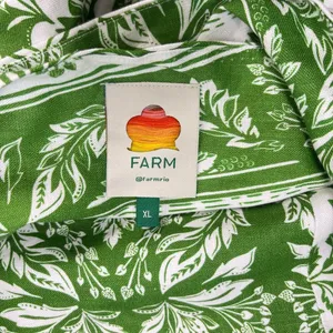 NWOT Farm Rio Floral Delicate Tapestry Linen Drop-Waist Midi Dress Size XL Green thumbnail 9