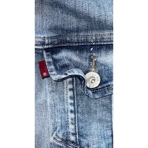 Levis Jean Jacket Womens Blue Medium Wash Trucker‎ Denim Y2K Size Large thumbnail 2