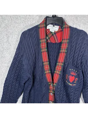 Vintage Adrienne Vittadini Womens Sweater Cardigan Oversized Academia Teacher‎ thumbnail 7