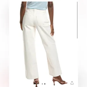 NWT Madewell low-slung baggy jeans, cream, size 25. thumbnail 2