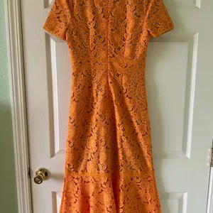 👗 🌟 Anthropologie Rachel Parcell Orange Lace Midi Dress S like XS 0 2 Wedding thumbnail 13