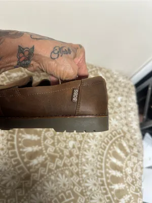 BOBS from Skechers Brown Slip-On Loafers with Contrast Stitching thumbnail 16