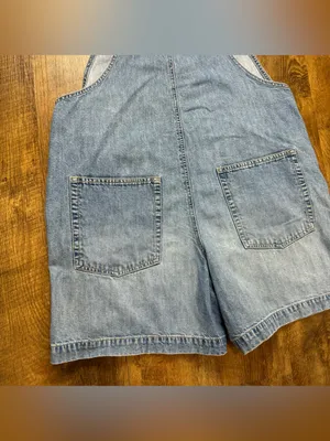 Vtg GAP Denim Shortalls Overalls Sz XL Relaxed Cotton Faded thumbnail 13