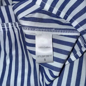 Pomander Place Dress Women S Blue White Good Striped Tiered Cotton Mini Y20971T thumbnail 7