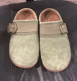 REVITALIGN Olive Green Suede Buckle Clog Mules thumbnail 1