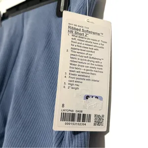 NWT Lululemon Ribbed Softstreme High-Rise Short 2" Size 8 Oasis Blue thumbnail 7