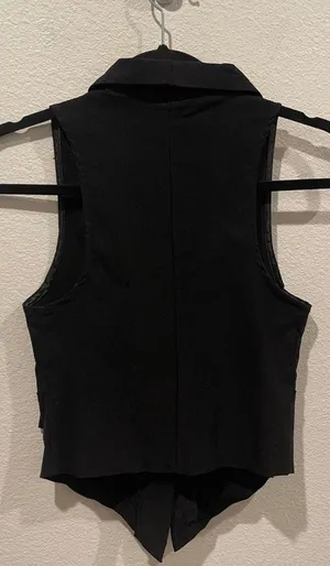 Poetry V-Neck Button Black Vest thumbnail 3