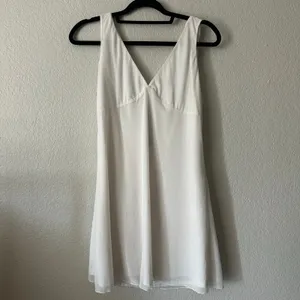 Princess Polly Zuba V-Neck Lined Mini Dress Open Back White Size 12 thumbnail 3