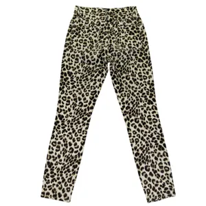 FRAME Ali High Rise Cigarette Jeans Leopard Print Beige‎ Women's 25 Skinny Mob thumbnail 2