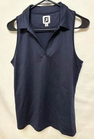 FootJoy Navy Sleeveless Golf Polo‎ Shirt Size Medium thumbnail 1