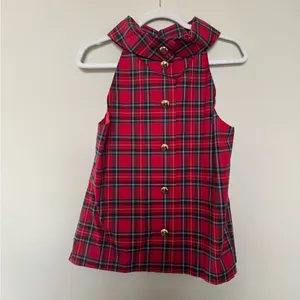 Sail to Sable Red Plaid Button-Back Blouse thumbnail 3