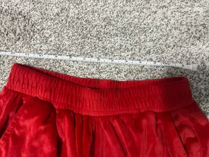 Red Velvet Sweatpants Joggers with Pockets - XS thumbnail 3