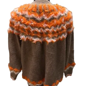 Marc New York Women’s Size Large Camel & Orange Faux Fur‎ Sweater thumbnail 5