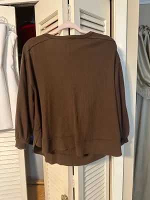 Altar'd State Off-The-Shoulder Brown Sweater thumbnail 4
