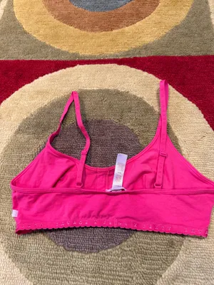Savage X Fenty Cotton Jersey Bralette Logo Straps Un-Padded Pink Size Medium thumbnail 3