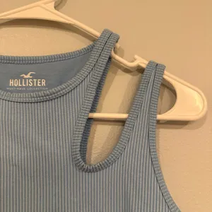Hollister Blue Ribbed Crop Tank Top thumbnail 2