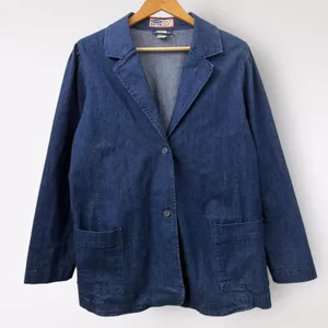 Vintage Old Navy Denim Blazer Jacket Y2K‎ Masc Sleek Office Hipster Minimalist thumbnail 1