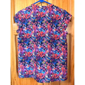 Joie 100% Silk Floral Print V-Neck Blouse Top Women's S Multicolor Cap Sleeve thumbnail 4