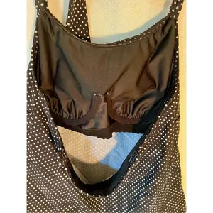 Land’s End Halter Tankini Top Bathing Suit Black White Polka Dot Women’s Size 8 thumbnail 10
