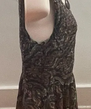Free People brown floral smocked fit & flare lined blouse, size XS bohemian thumbnail 6