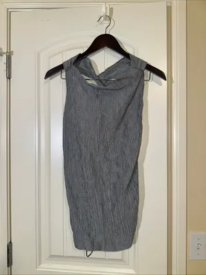 Zara Textured Ribbed Twisted Draped Open Back Sleeveless Top NWT S thumbnail 3