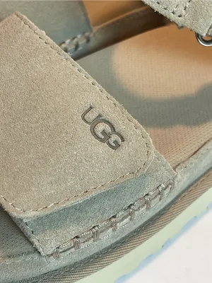 UGG Goldenstar Suede Platform Strap Sandals Sand Size US 8 EU 39 thumbnail 6
