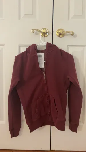 Brandy Melville Zip-Up Cropped Hoodie thumbnail 2