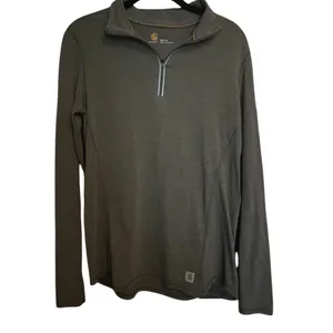 Carhartt Women's For1/4 Zip Lightweight Pullover Olive Green thumbnail 4