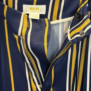 NWT Maeve Anthropologie Womens 6 Pants Wide Leg Navy/Marin Mustard White Striped thumbnail 5