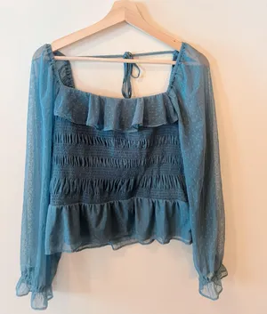 NWT Lauren Conrad Smocked Long Sleeve thumbnail 1